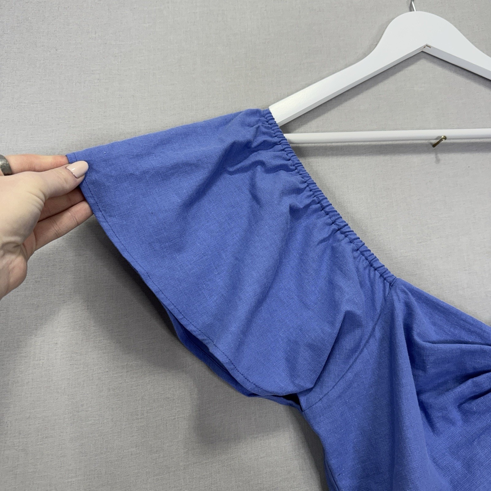 La Relaxed Young Dress Womens Large Bluebell Linen Blend Babydoll Sundress Beach — image 4 of 8